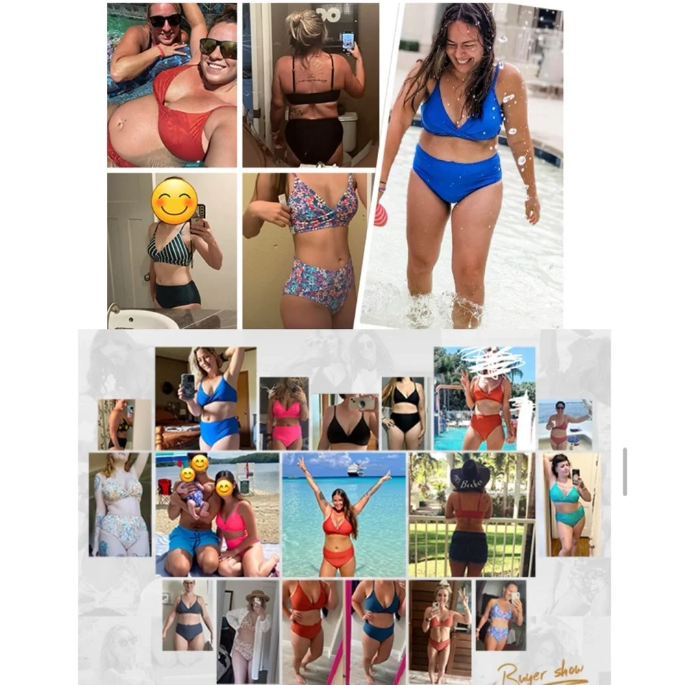NWT Women's Twist High-Waist Bikini‎ Sets Swimsuit SIZE LARGE